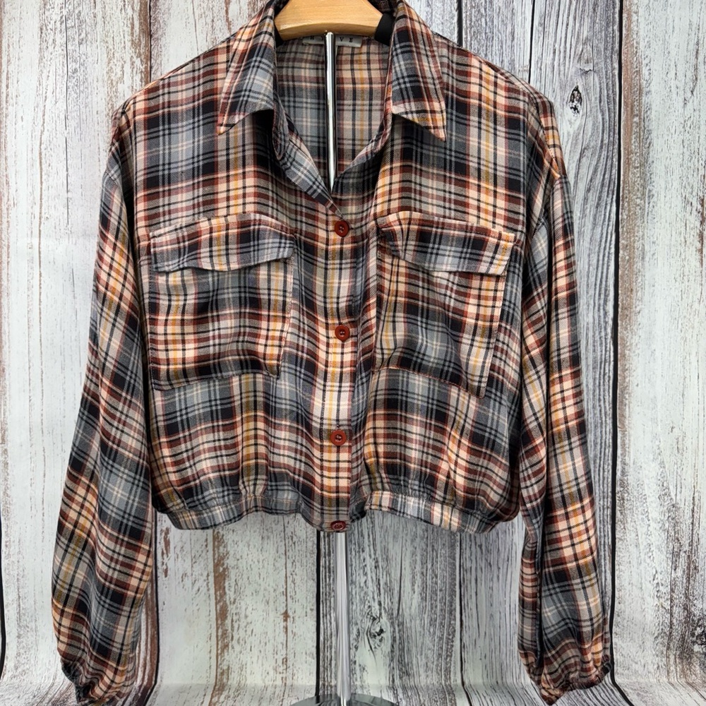 HYFVE Plaid Button Down Shirt - Red, Black, Cream